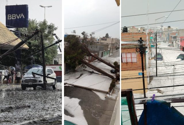 Granizada deja un herido, caída de semáforo y  árboles, e inundaciones