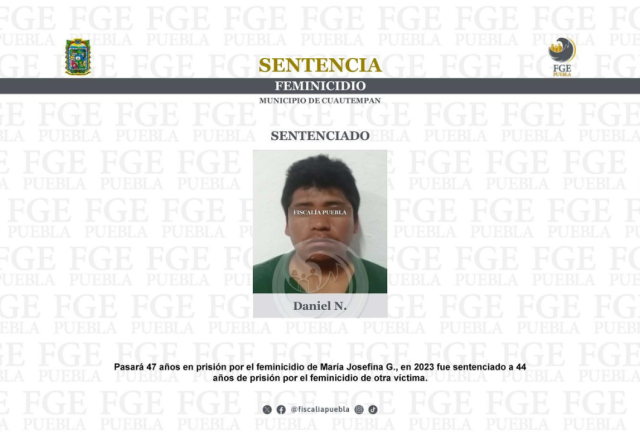¡Cadena perpetua!; más 80 años de prisión a «El mata viejitas» de Puebla por feminicidio