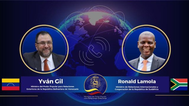 Venezuela y Sudáfrica exploran oportunidades para ampliar cooperación binacional