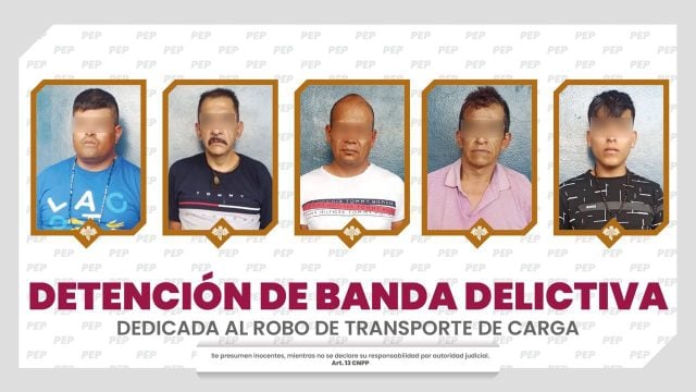 Desmantela SSP a banda dedicada al robo de transporte en la Puebla-Orizaba