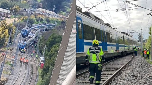 Descarrilamiento de tren en Valparaíso obligó a evacuar de emergencia a más de 80 pasajeros