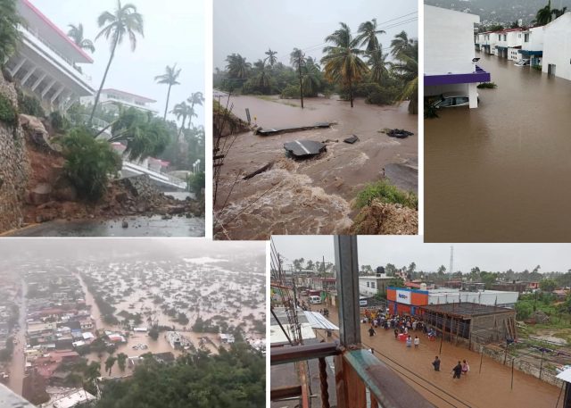 Huracán John en Acapulco, Guerrero, suma 7 muertos, 40 colonias inundadas y miles de atrapados