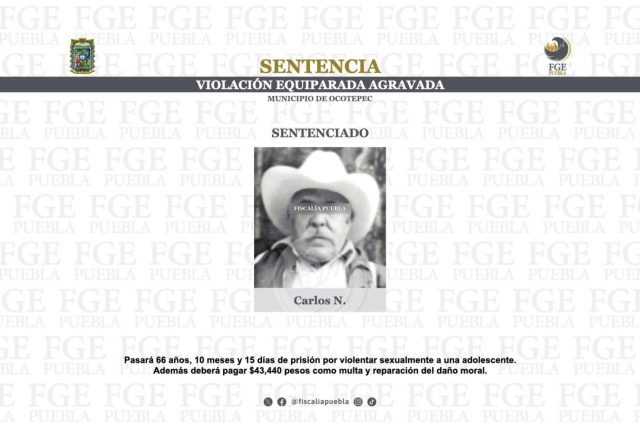 Hombre recibe sentencia de más de 66 años por violar a su sobrina menor de edad en Ocotepec