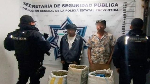 Detiene SSP a dos hombres en posesión de 36 kilos de marihuana al suroeste del estado