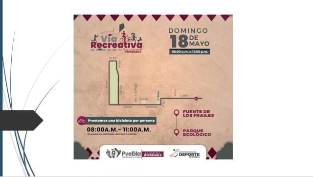 Vía Recreativa de Puebla capital suma 124 mil participantes en actual administración 
