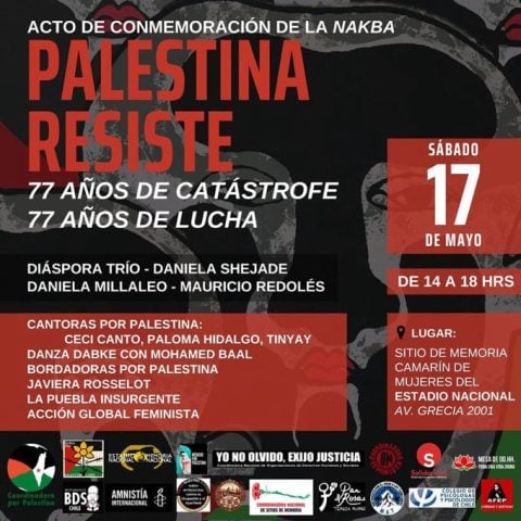 Convocan a Acto de conmemoración de la Nakba para este sábado en el Estadio Nacional