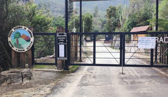 Red de parques nacionales cerrado por paro indefinido de trabajadores de la Conaf