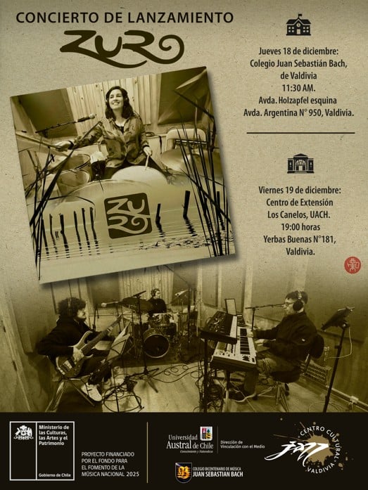 ZURO estrena su primer disco en Valdivia con dos conciertos abiertos a la comunidad