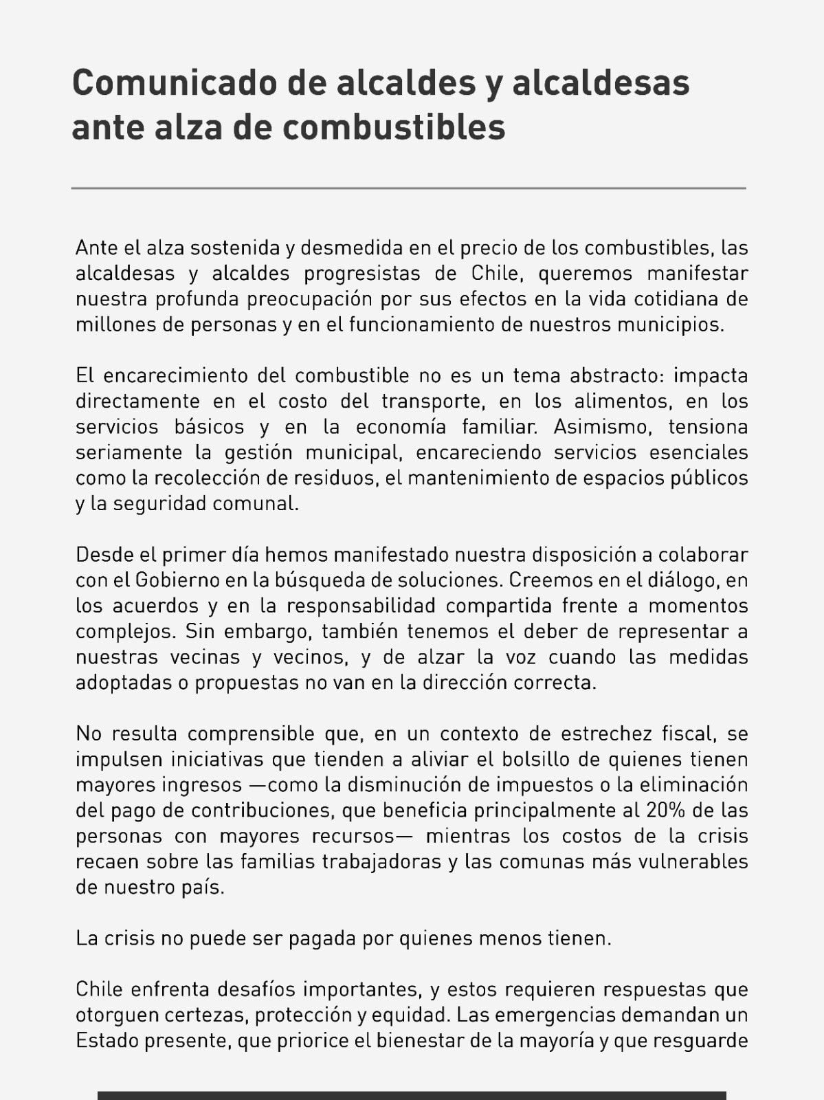 Mayors of Metropolitan Region Demand Action Against Rising Fuel Prices, Stress Impact on Vulnerable Communities