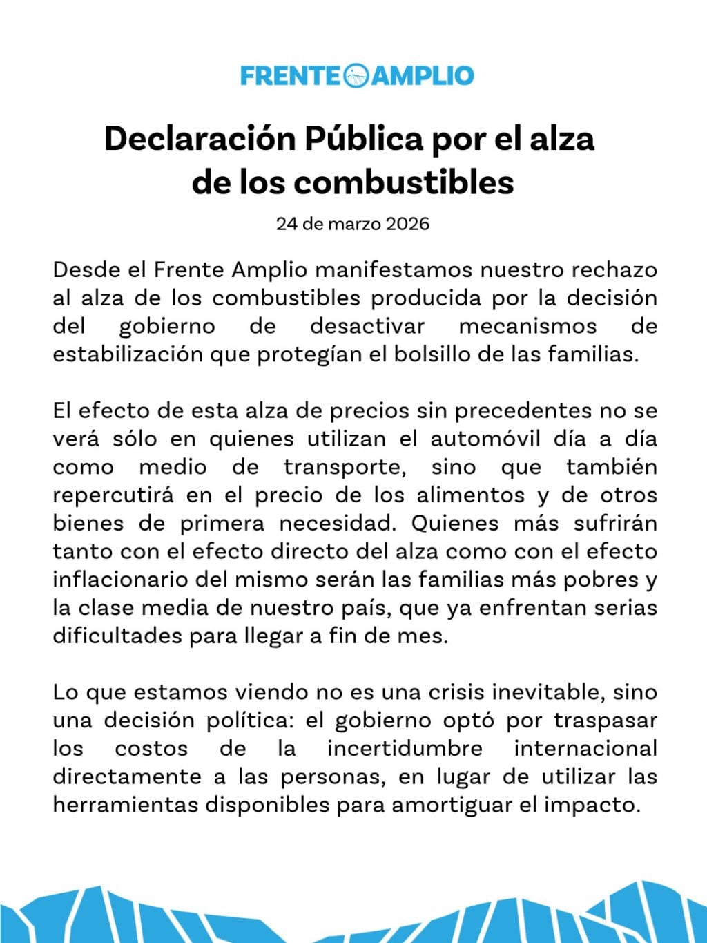 Frente Amplio: Ministro Quiroz «miente de manera totalmente irresponsable al señalar que Chile enfrenta una situación de Estado en quiebra»