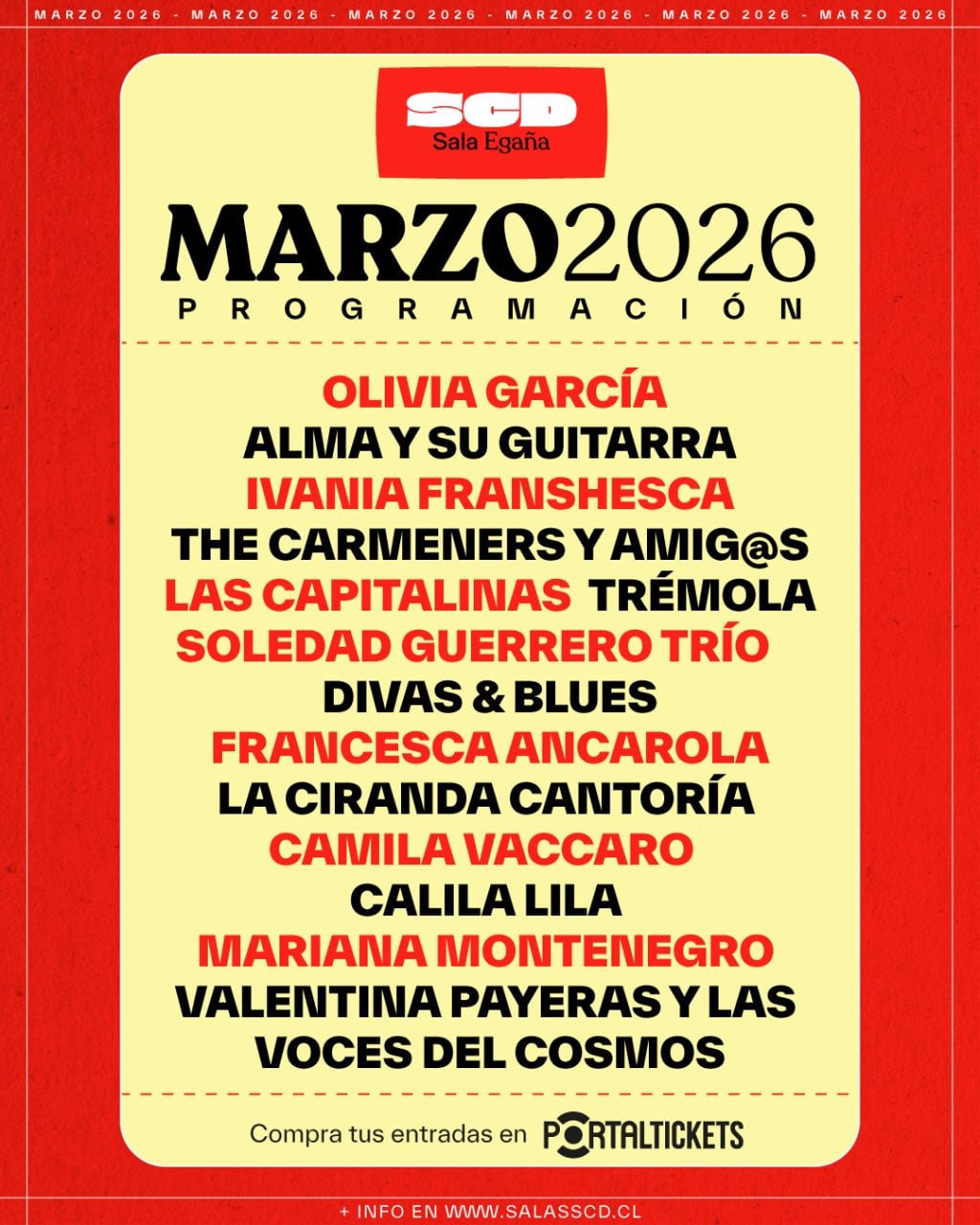 Santiago: Salas de la SCD tendrán cartelera 100% femenina durante marzo