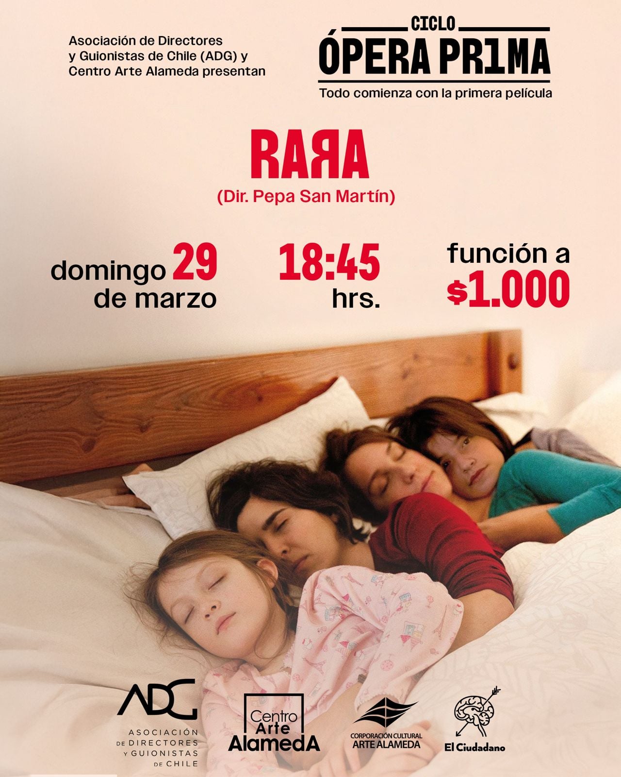 Screening of ‘Rara’ by Pepa San Martín at Centro Arte Alameda on March 29th