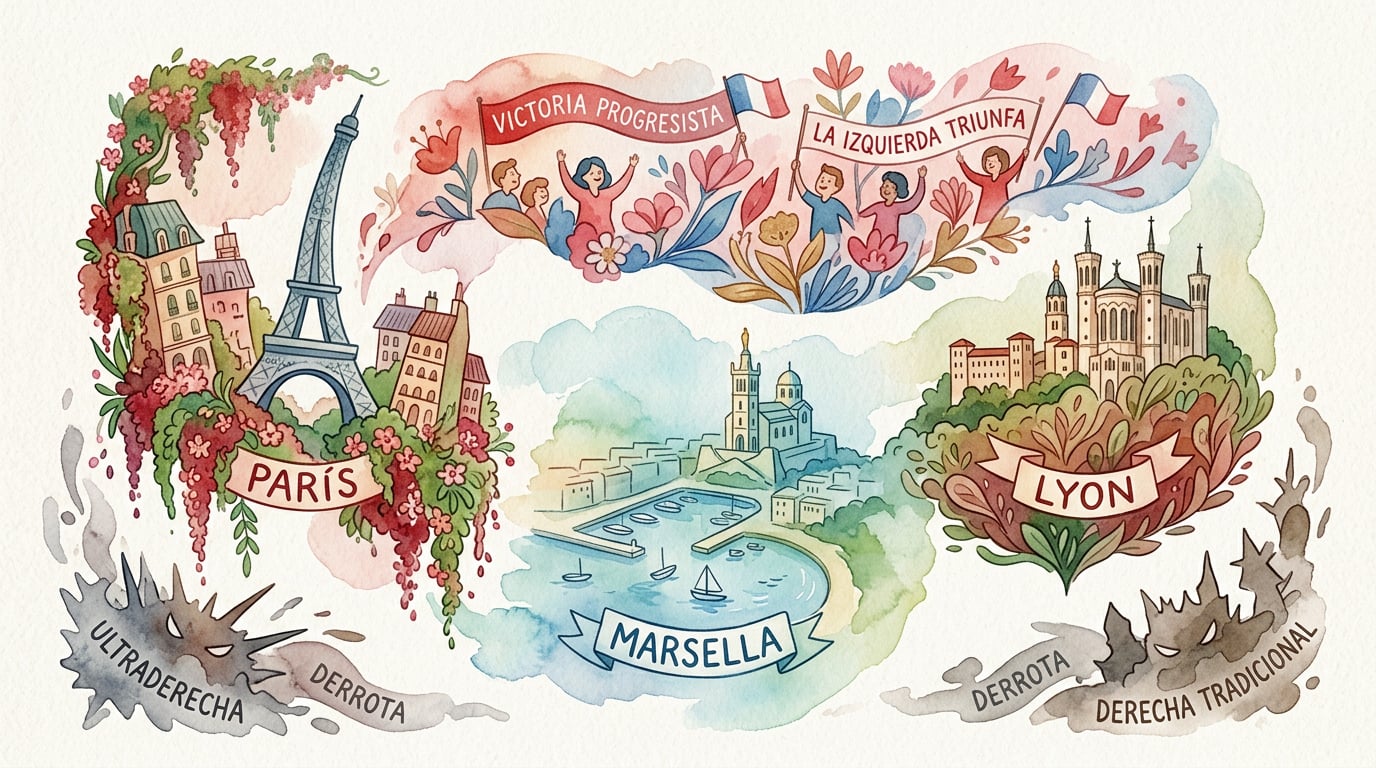 Triunfo del socialismo y la izquierda sobre la ultraderecha en Francia: París, Marsella y Lyon